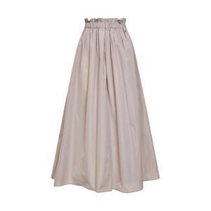 Herno Women Pearl Grey New Techno Taffeta Long Skirt